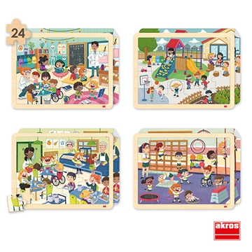 Image de Set de 4 puzzles mon école inclusive